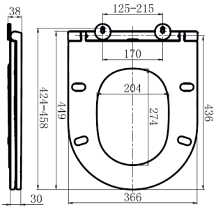 Крышка для унитаза Am.Pm Inspire C507853WH slim с микролифтом